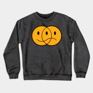 Happy And Sad Emoji Faces Crewneck Sweatshirt